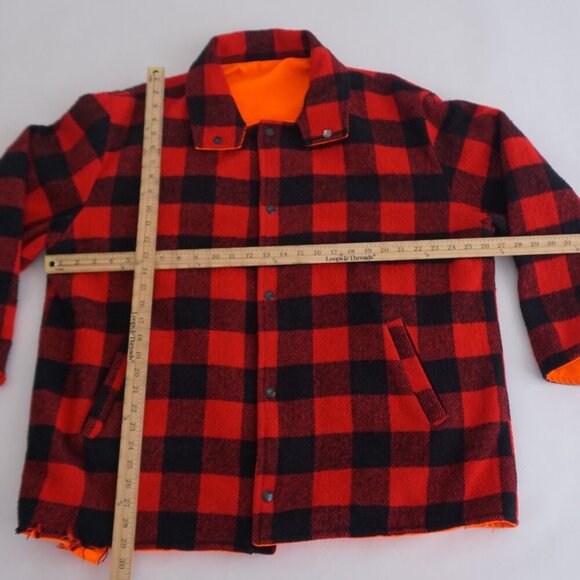 Red and Black Checkered Men's Shirt Jacket - Picture 3 of 15